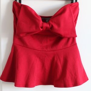 Charlotte Russe Bow Peplum Top